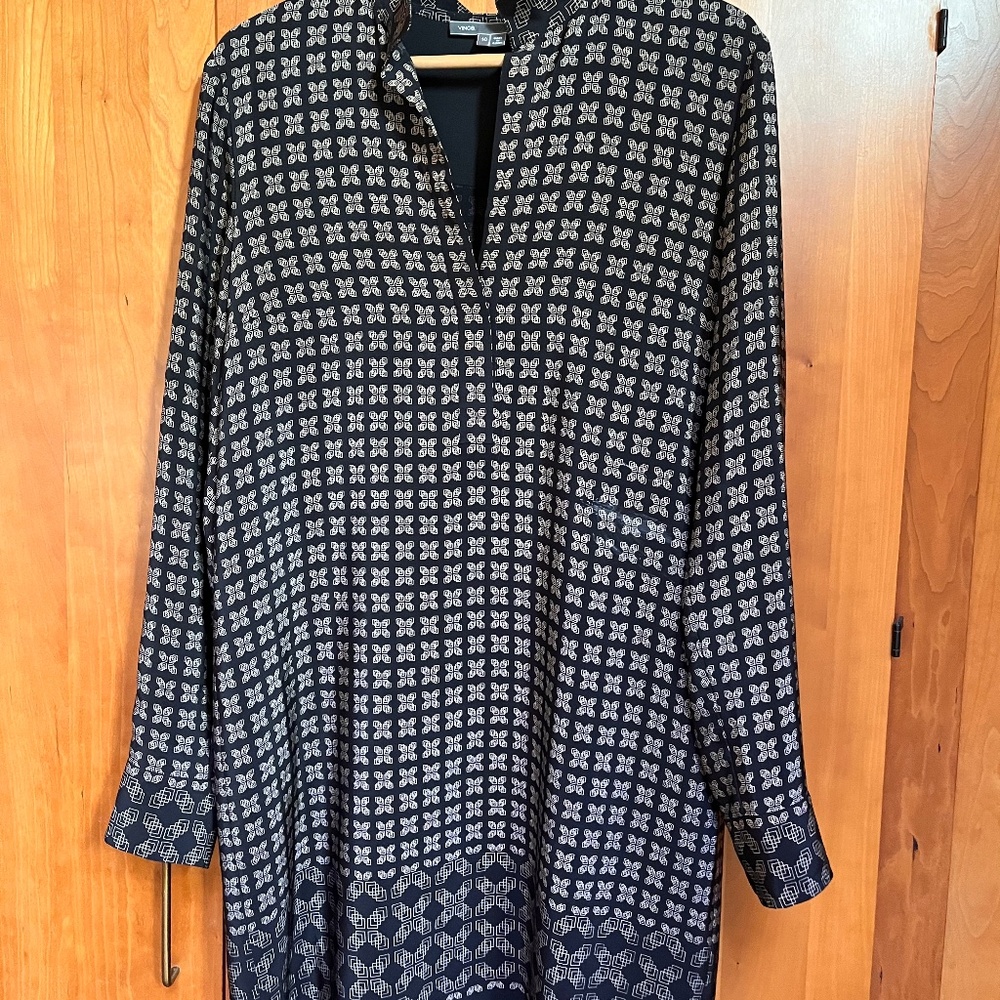 Vince. Black silk tunic dress sz 10